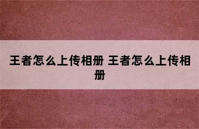 王者怎么上传相册 王者怎么上传相册